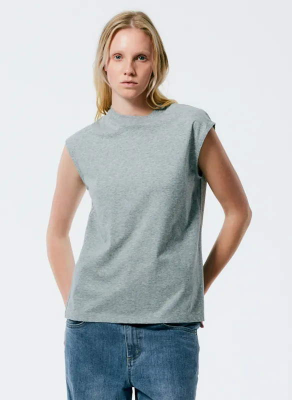 Mock Neck Sleeveless T-Shirt sold by Tibi