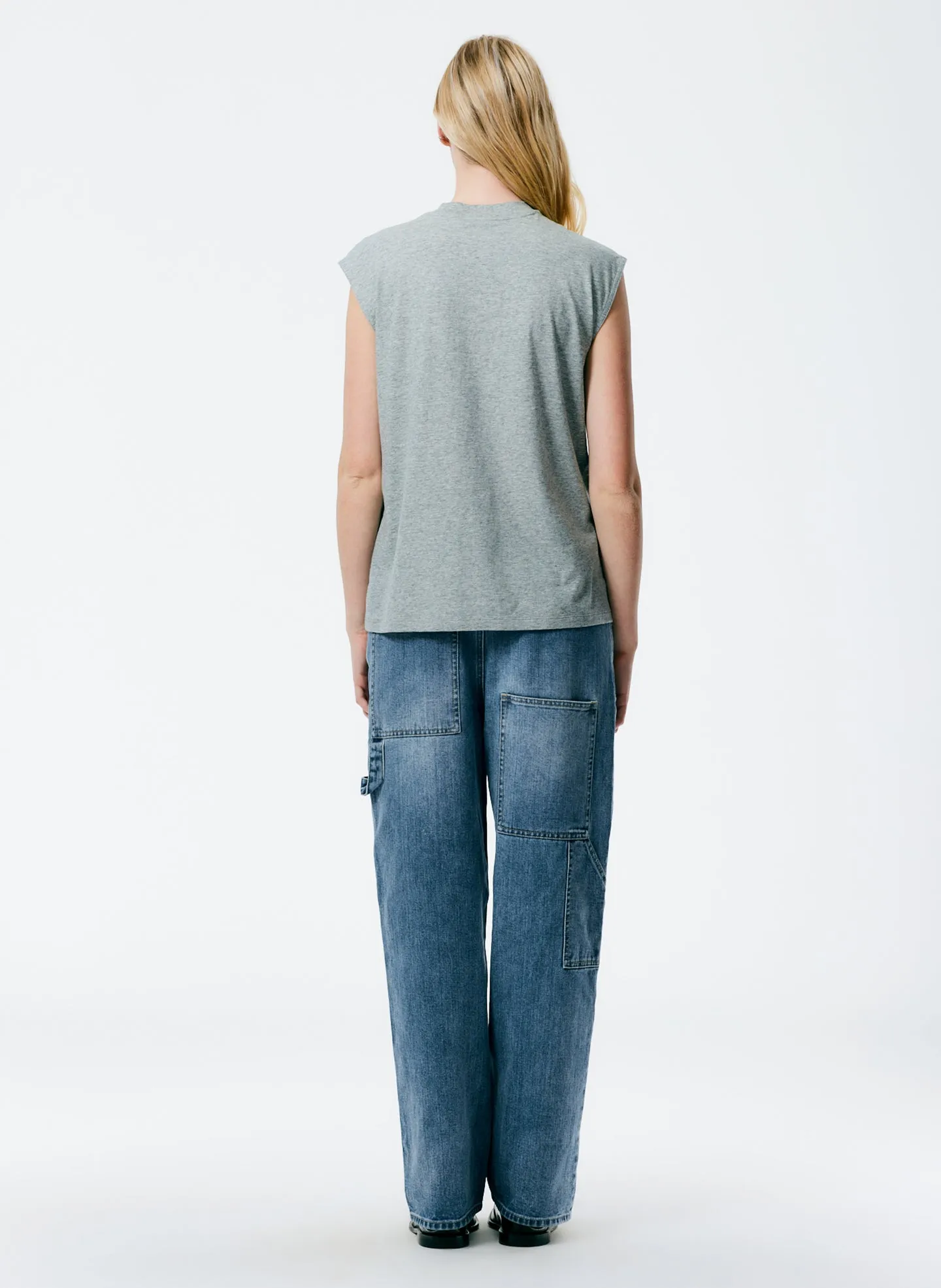 Mock Neck Sleeveless T-Shirt sold by Tibi product image thumbnail 4