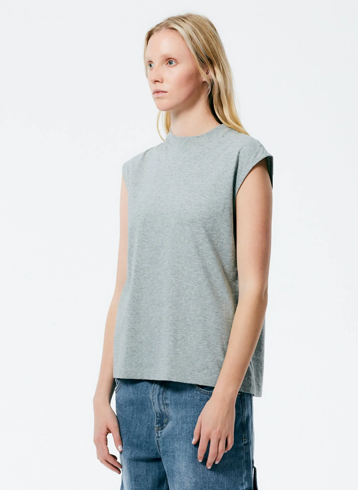 Mock Neck Sleeveless T-Shirt sold by Tibi product image thumbnail 2