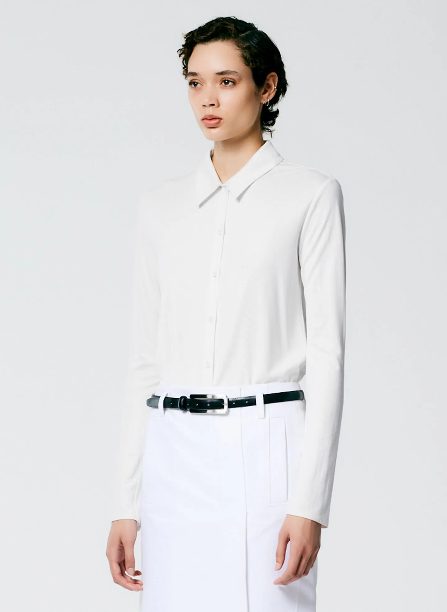Deeba Cupro Slim Shirt sold by Tibi product image thumbnail 3