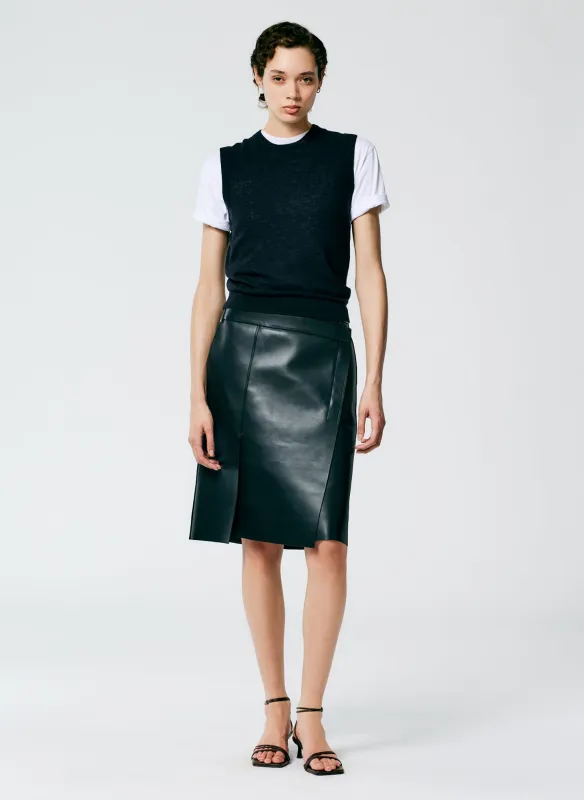 Bonded Leather Slash Skirt made by Tibi