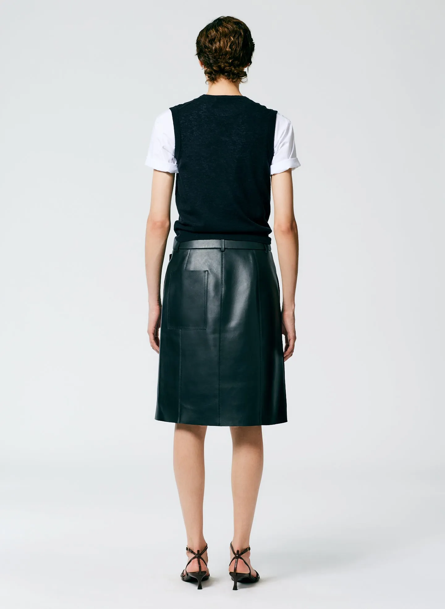 Bonded Leather Slash Skirt sold by Tibi product image thumbnail 5