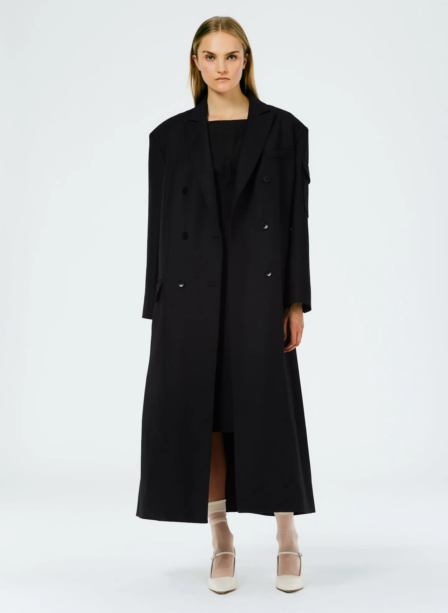Luxe Tuxedo Maxi Tux Coat sold by Tibi