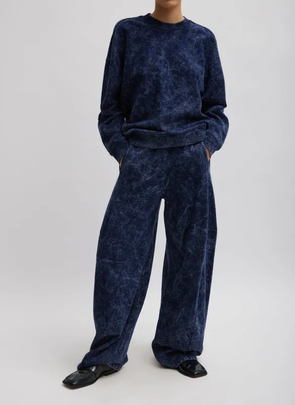 Acid Wash Cocoon Crewneck Sweatshirt made by Tibi