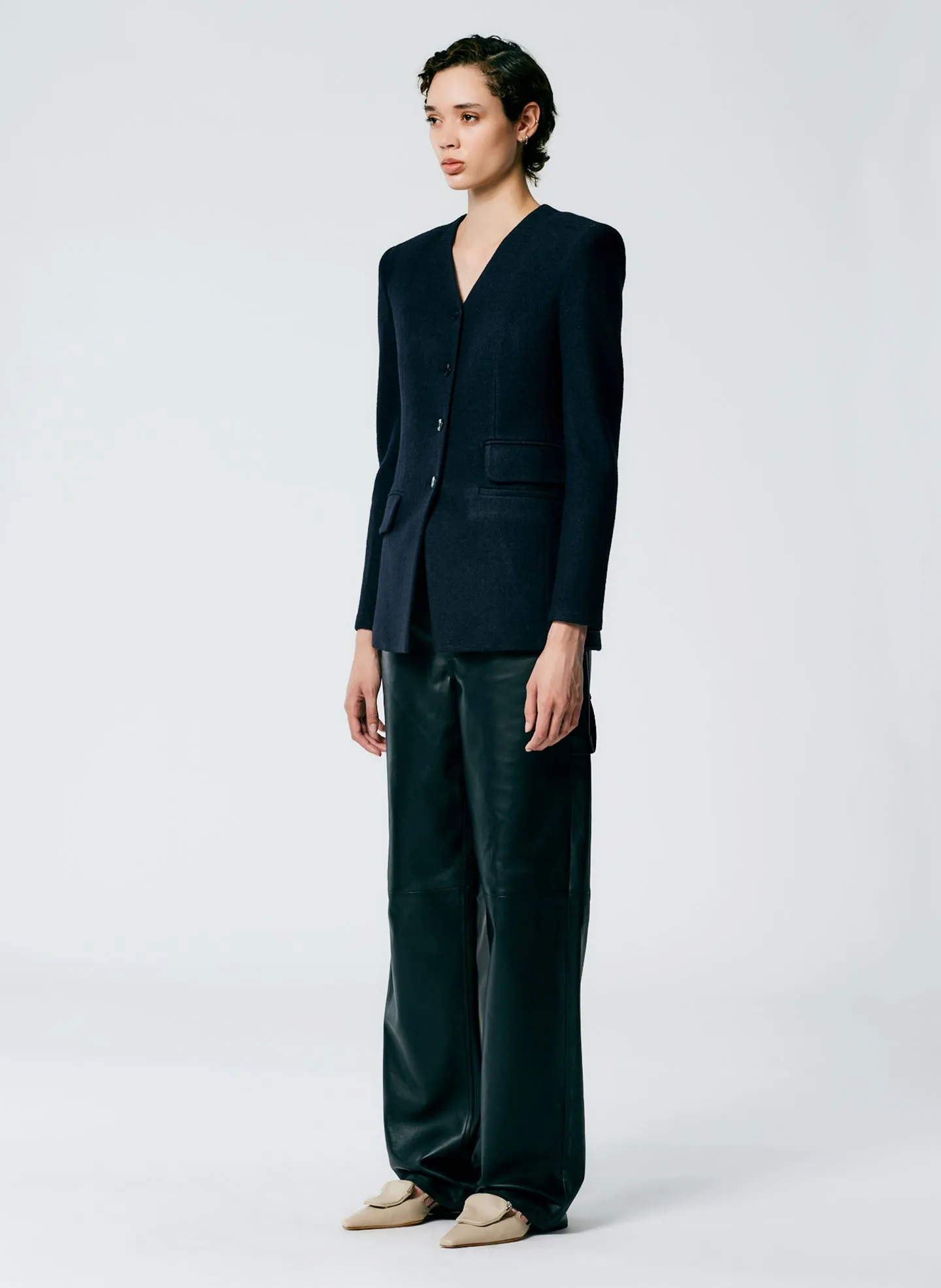 Boiled Wool Fitted Blazer sold by Tibi product image thumbnail 2