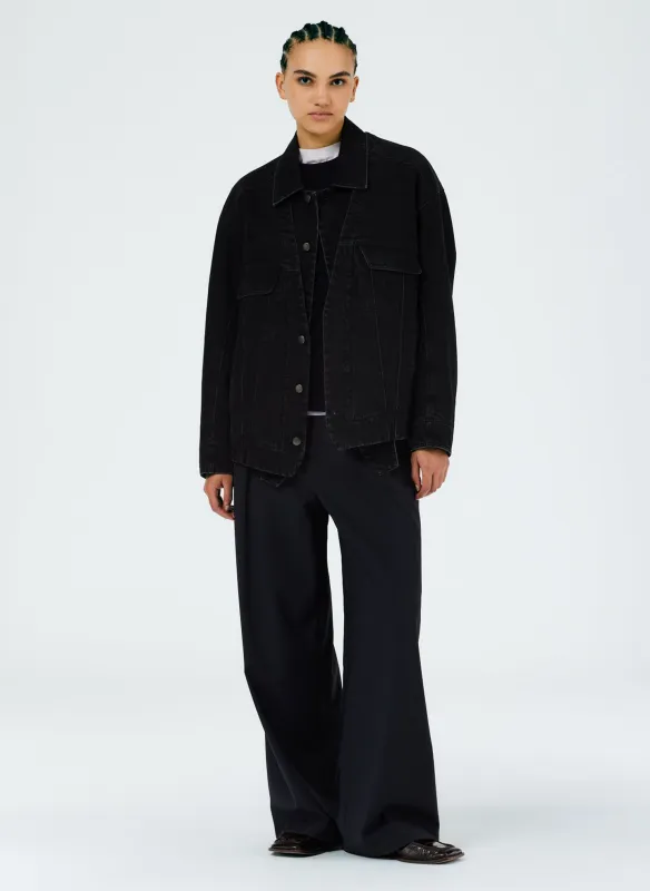 Black Denim Convertible Jean Jacket made by Tibi