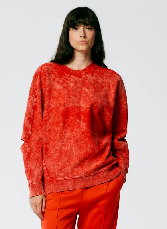 Acid Wash Cocoon Crewneck Sweatshirt sold by Tibi