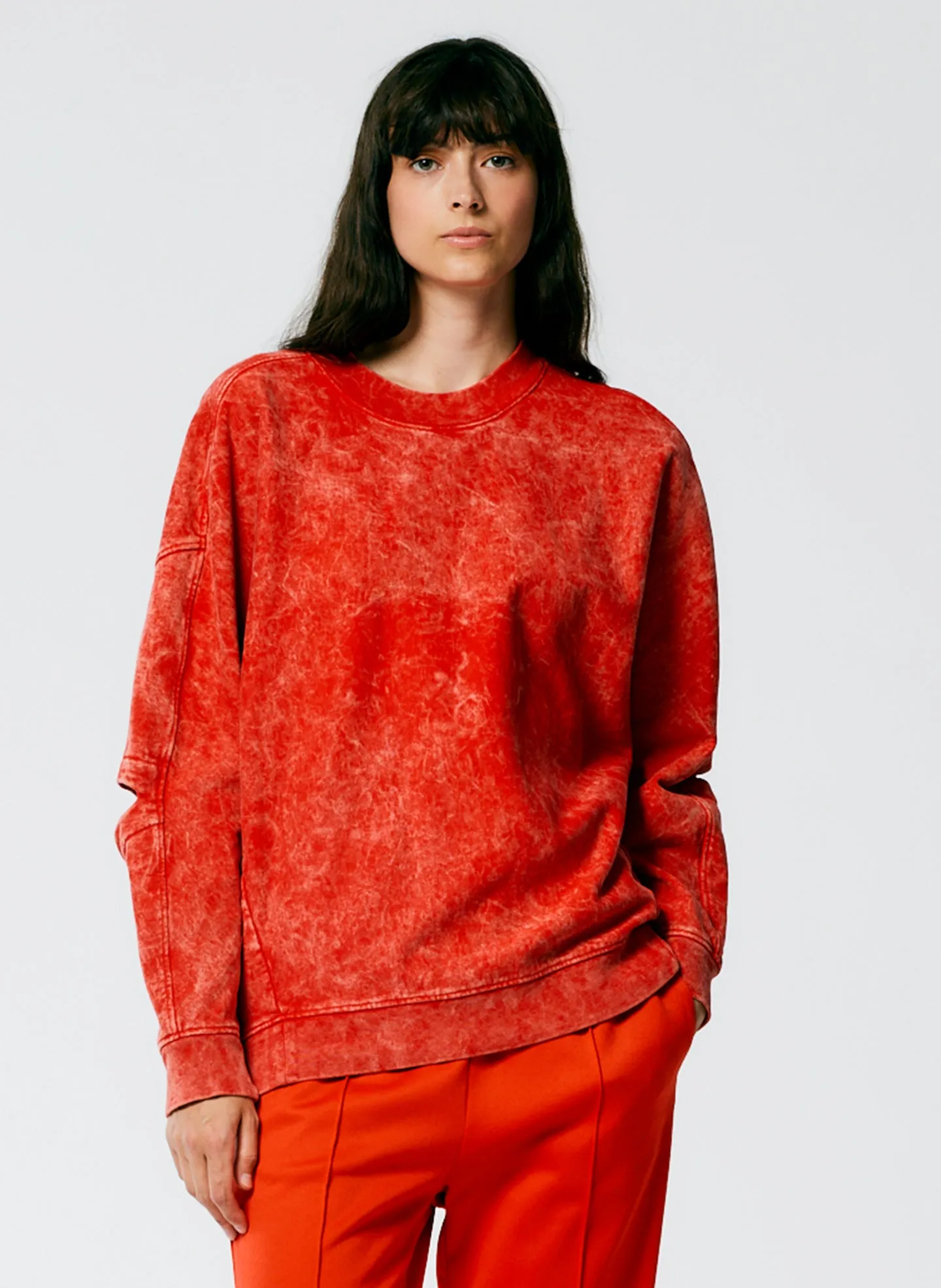 Acid Wash Cocoon Crewneck Sweatshirt sold by Tibi