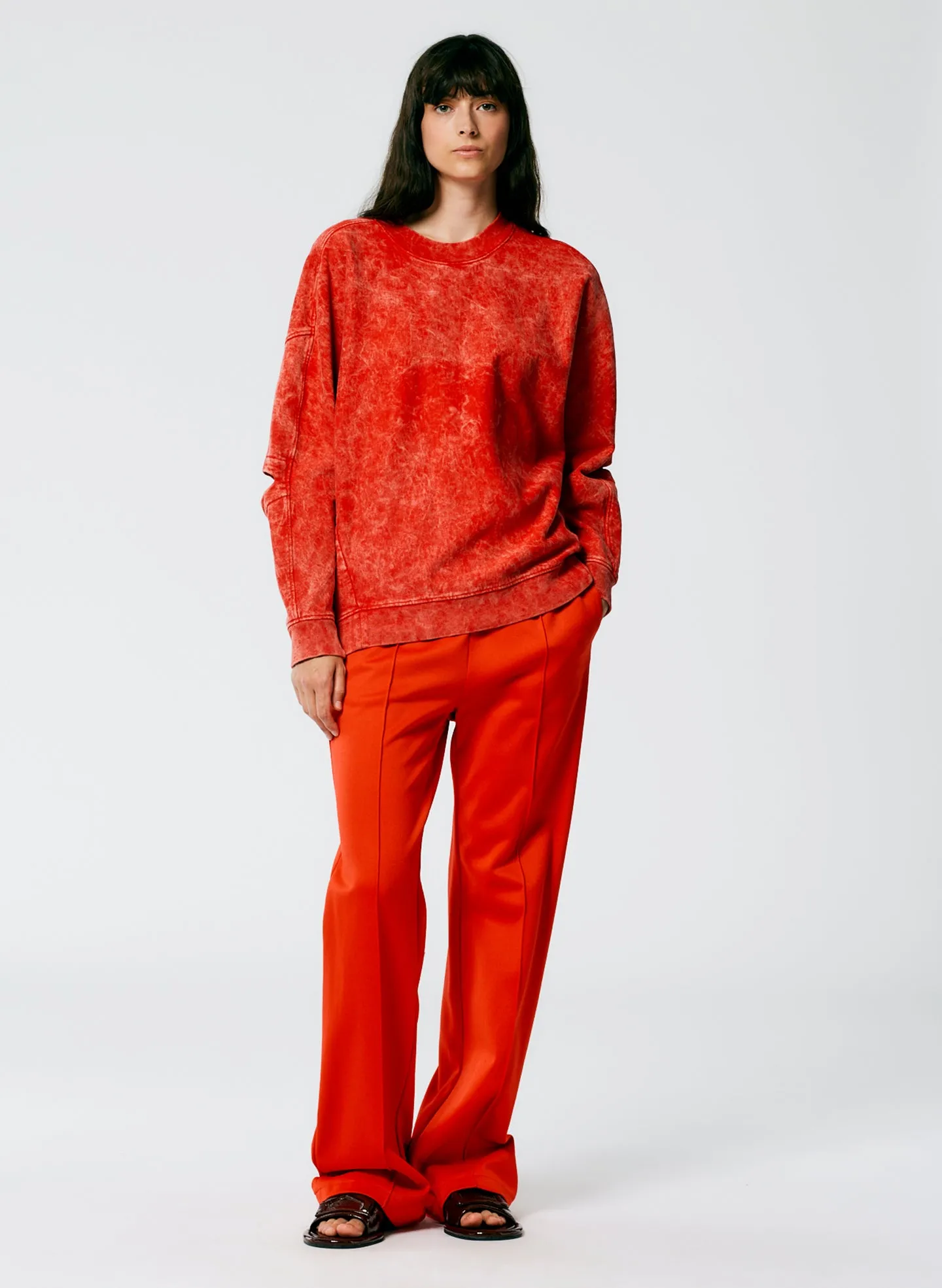 Acid Wash Cocoon Crewneck Sweatshirt sold by Tibi product image thumbnail 3