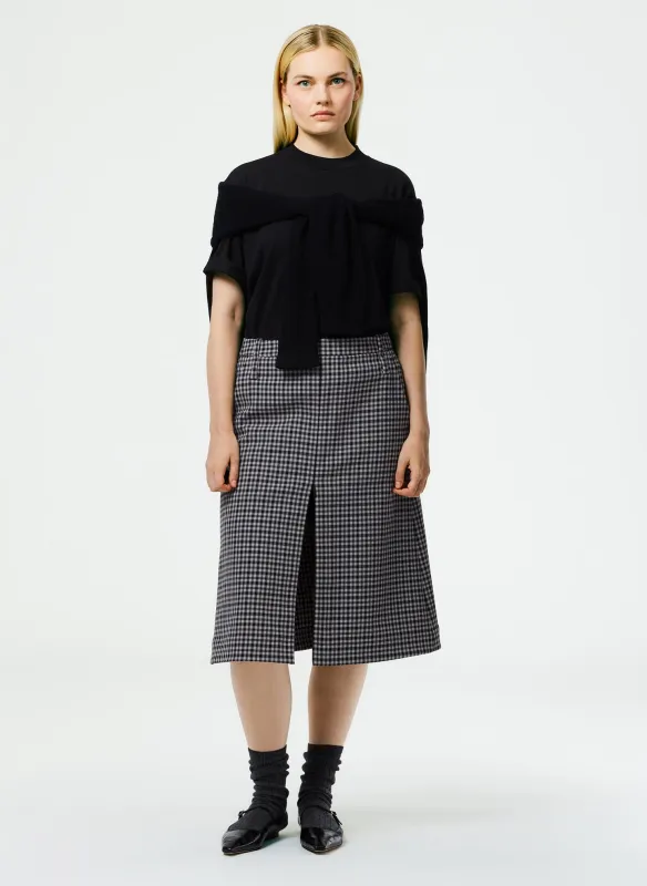 Double Faced Menswear Check Aline Skirt made by Tibi