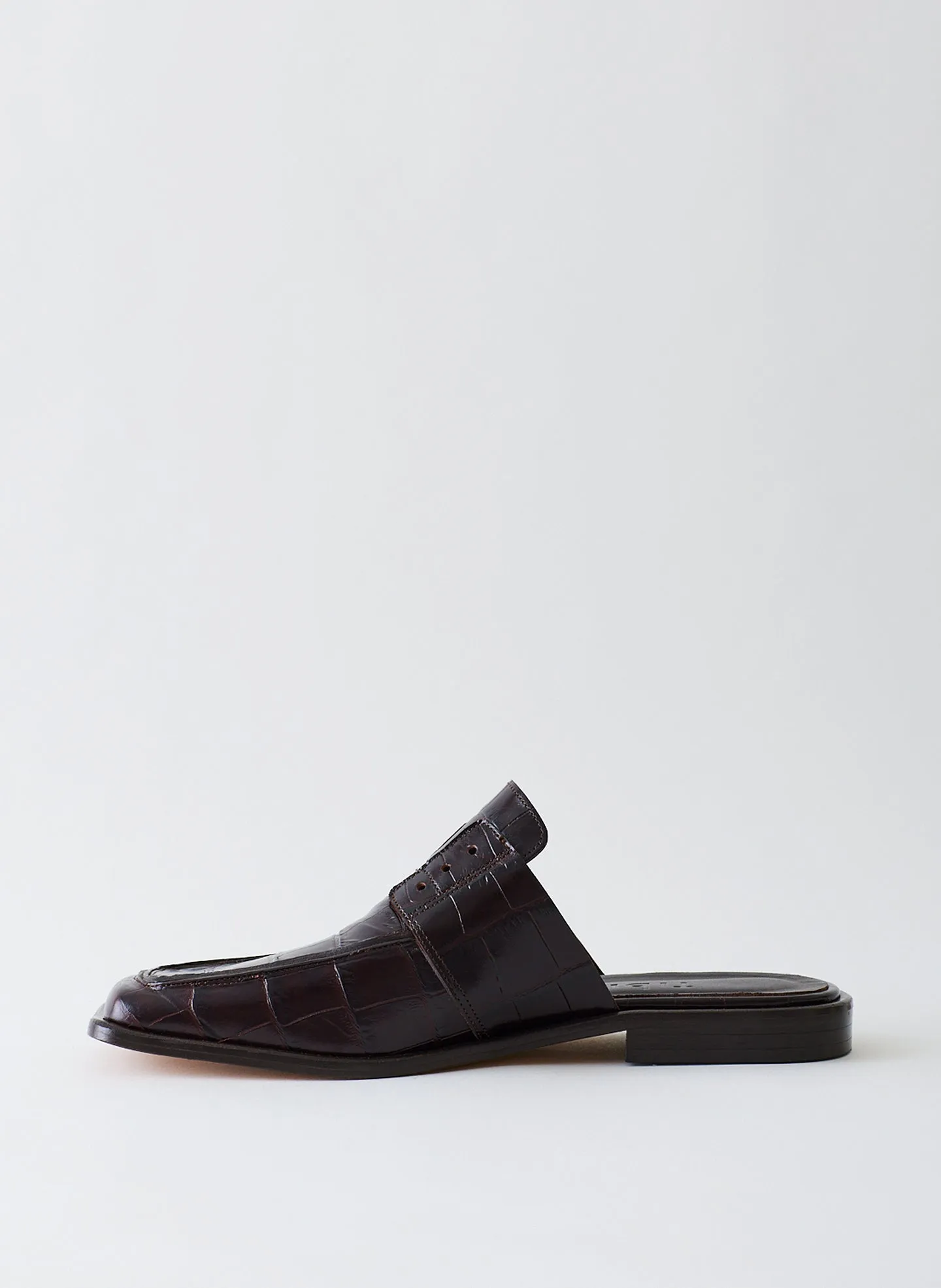 Croc Print Pedro Slide Square Toe Loafer sold by Tibi product image thumbnail 2