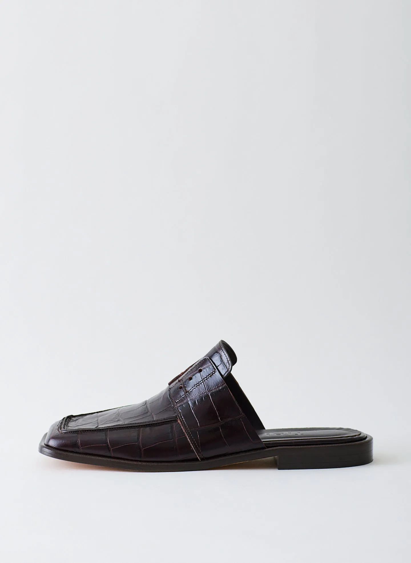 Croc Print Pedro Slide Square Toe Loafer sold by Tibi