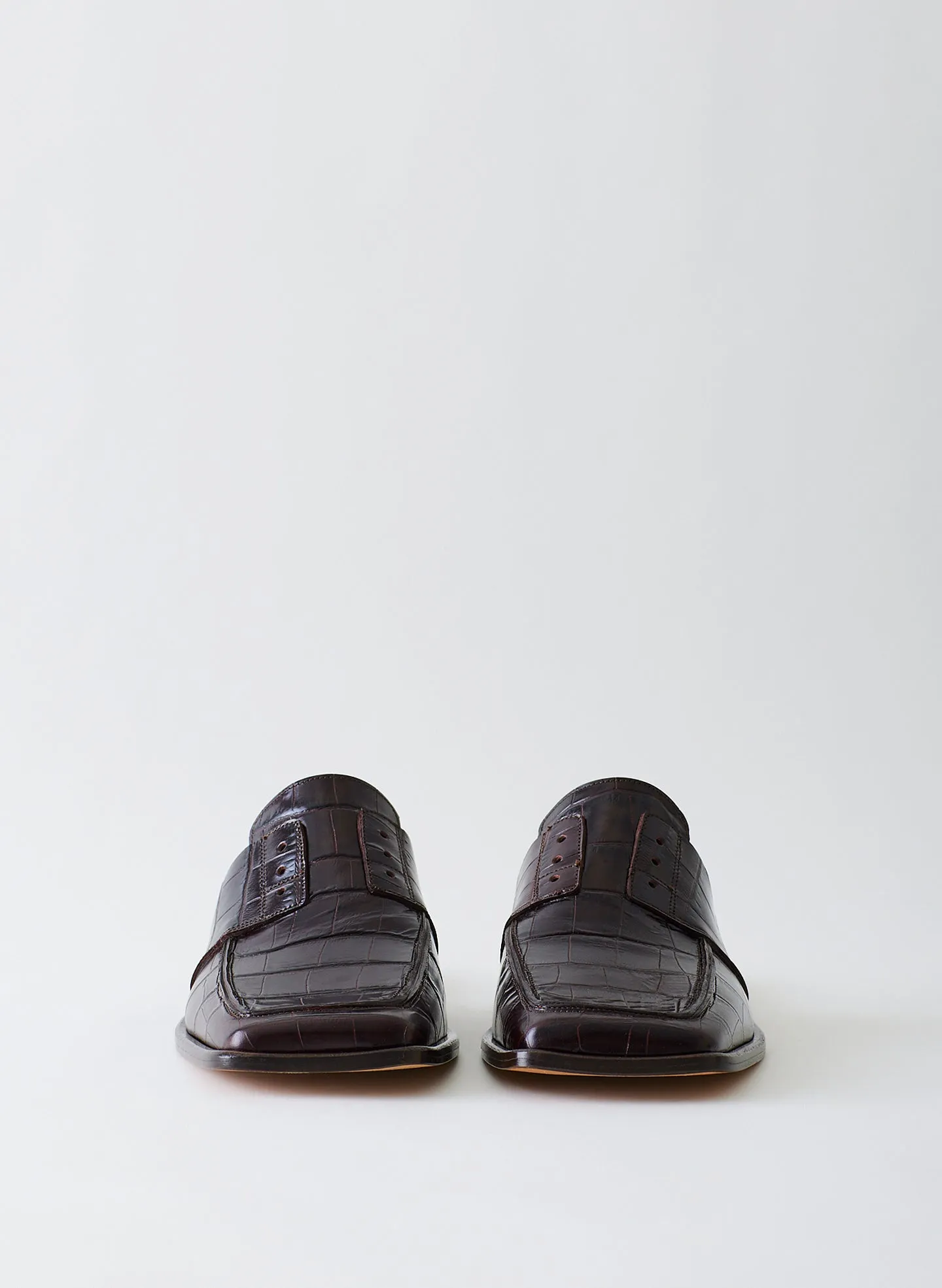 Croc Print Pedro Slide Square Toe Loafer sold by Tibi product image thumbnail 4