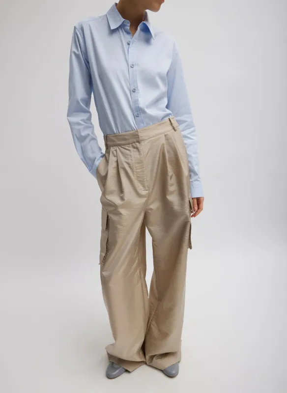 Stella Crispy Nylon Pleated Cargo Pant made by Tibi