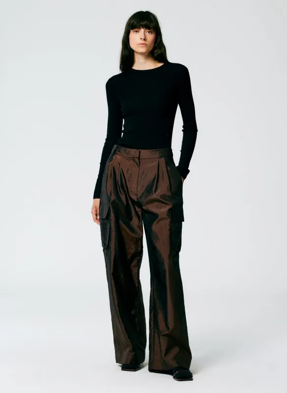 Stella Crispy Nylon Pleated Cargo Pant made by Tibi
