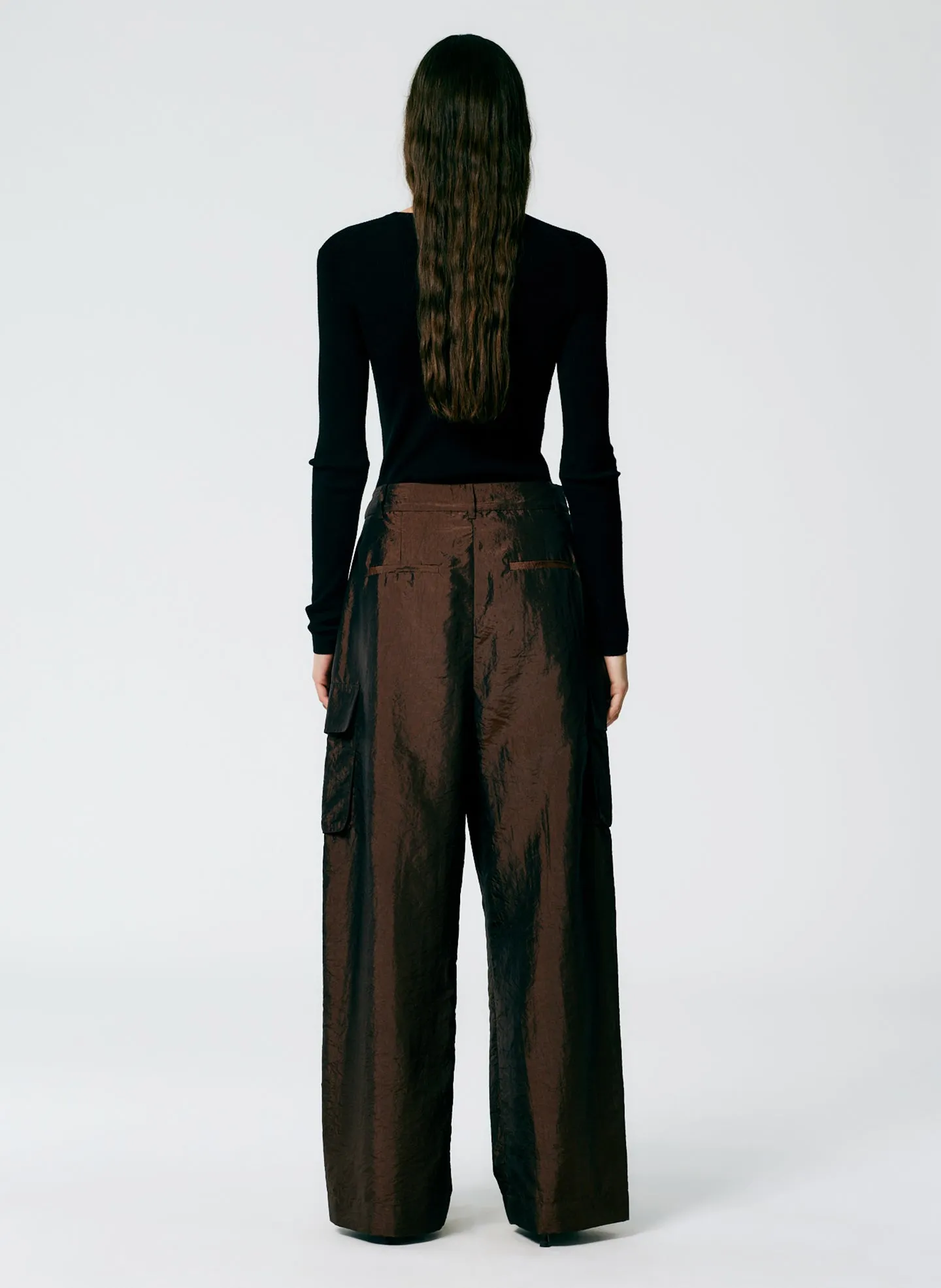 Stella Crispy Nylon Pleated Cargo Pant sold by Tibi product image thumbnail 3
