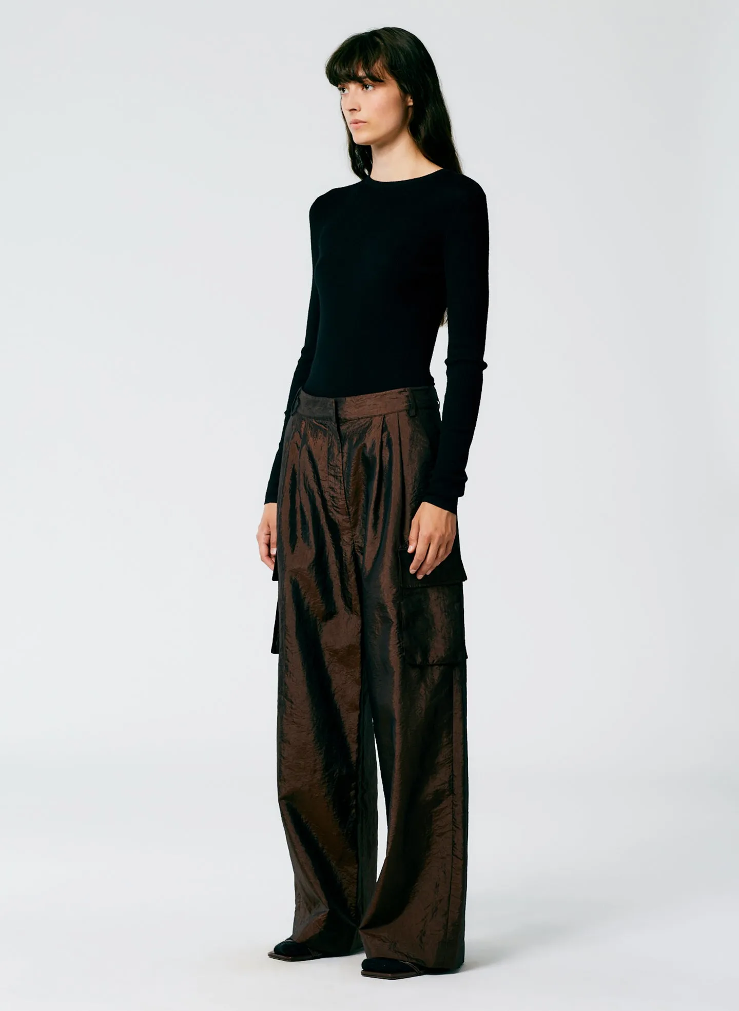 Stella Crispy Nylon Pleated Cargo Pant sold by Tibi product image thumbnail 2