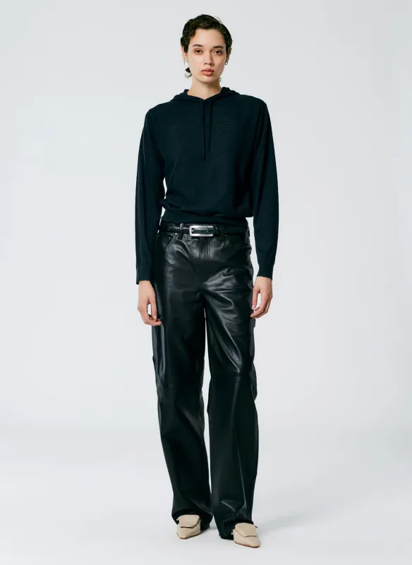 Leather Slouchy Carpenter Pant made by Tibi