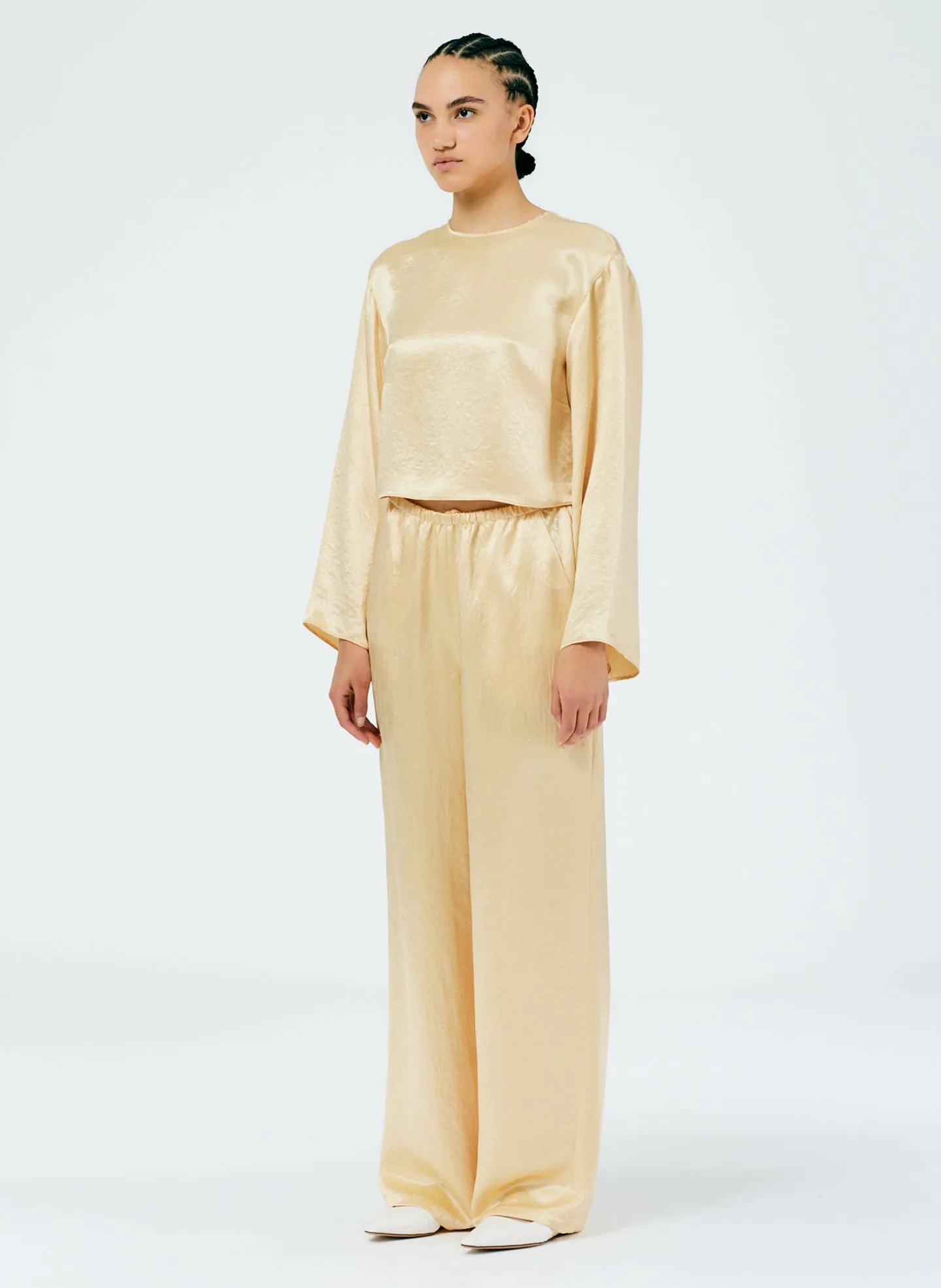 Sion Satin Wide Leg Pull On Pant sold by Tibi product image thumbnail 3