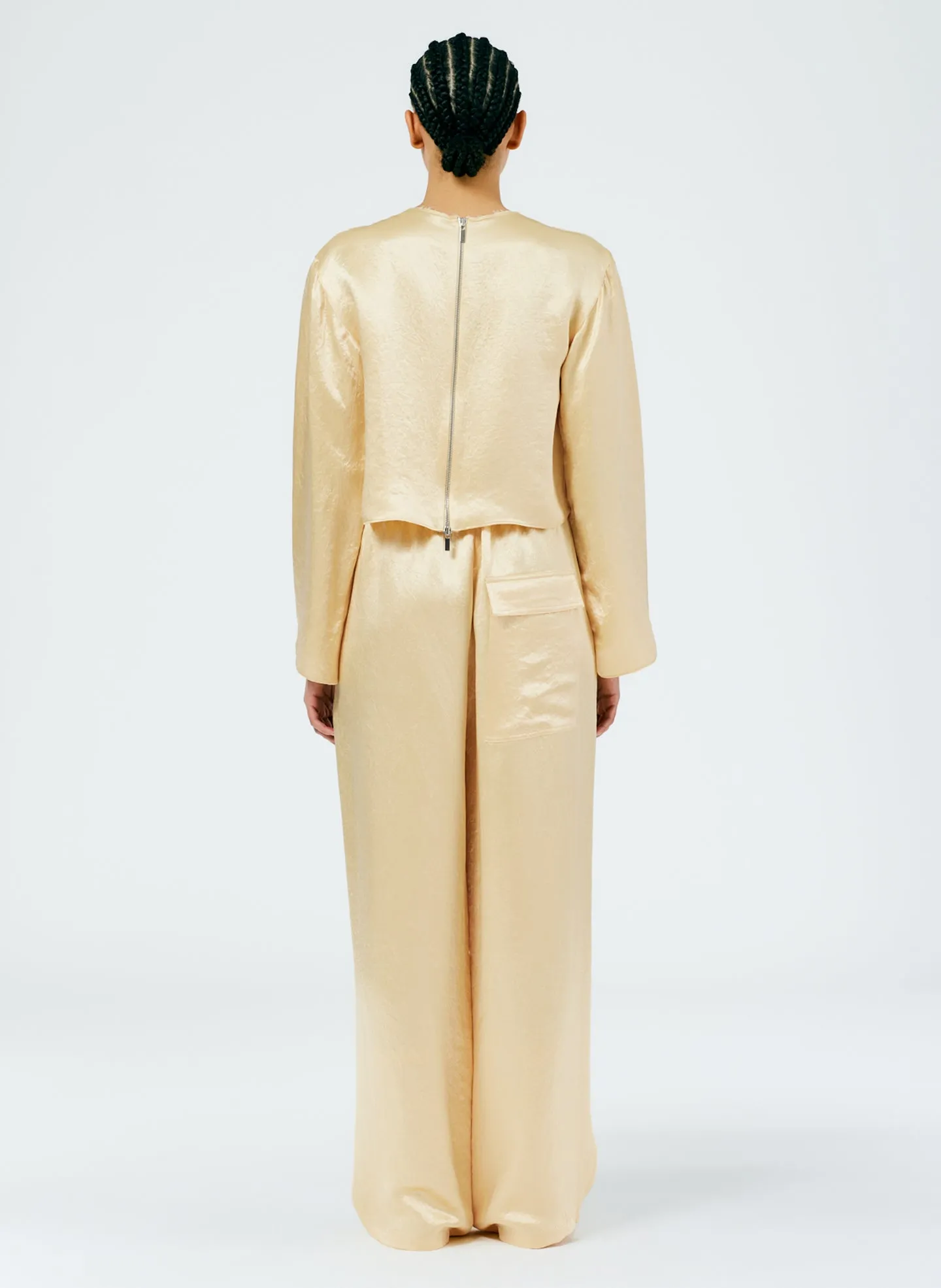 Sion Satin Wide Leg Pull On Pant sold by Tibi product image thumbnail 4