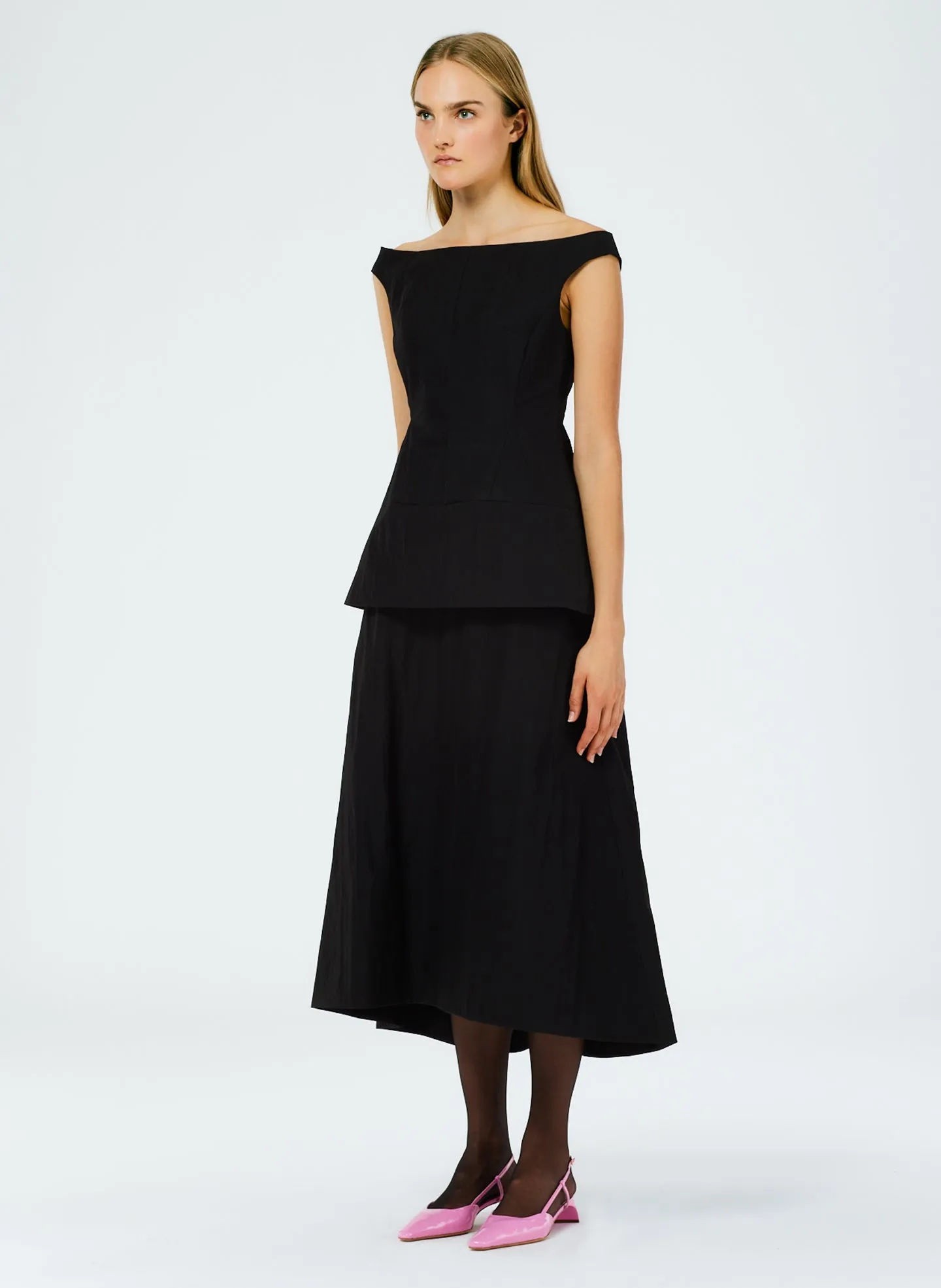 Schema Sculpted Midi Skirt sold by Tibi product image thumbnail 3