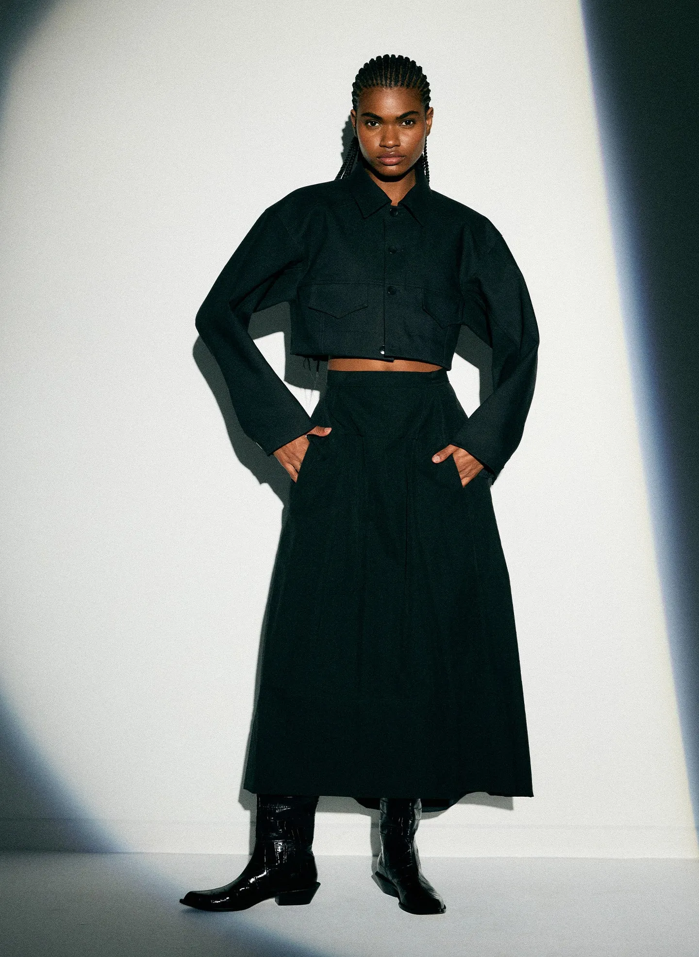 Schema Sculpted Midi Skirt sold by Tibi product image thumbnail 2