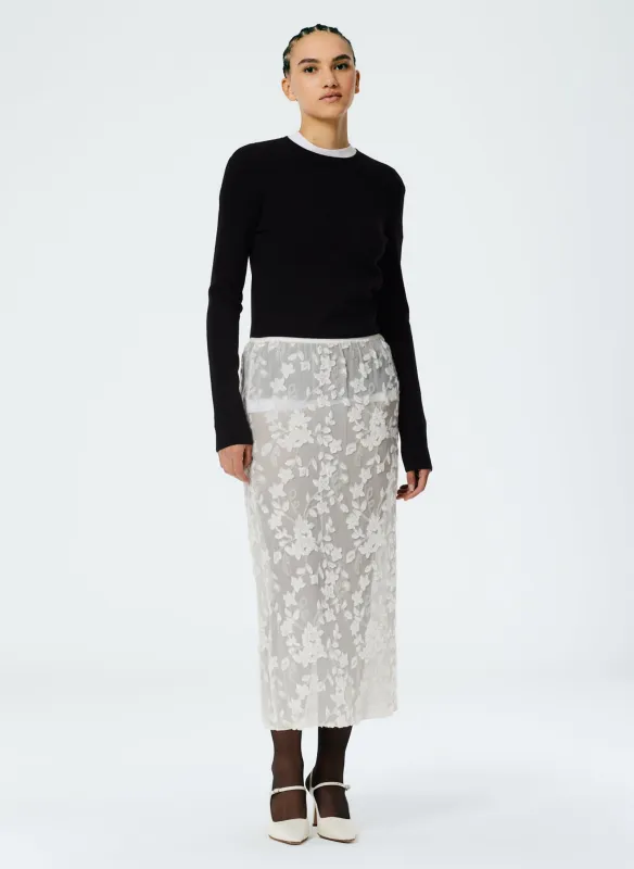 Ione Velvet Burnout Slip Skirt made by Tibi