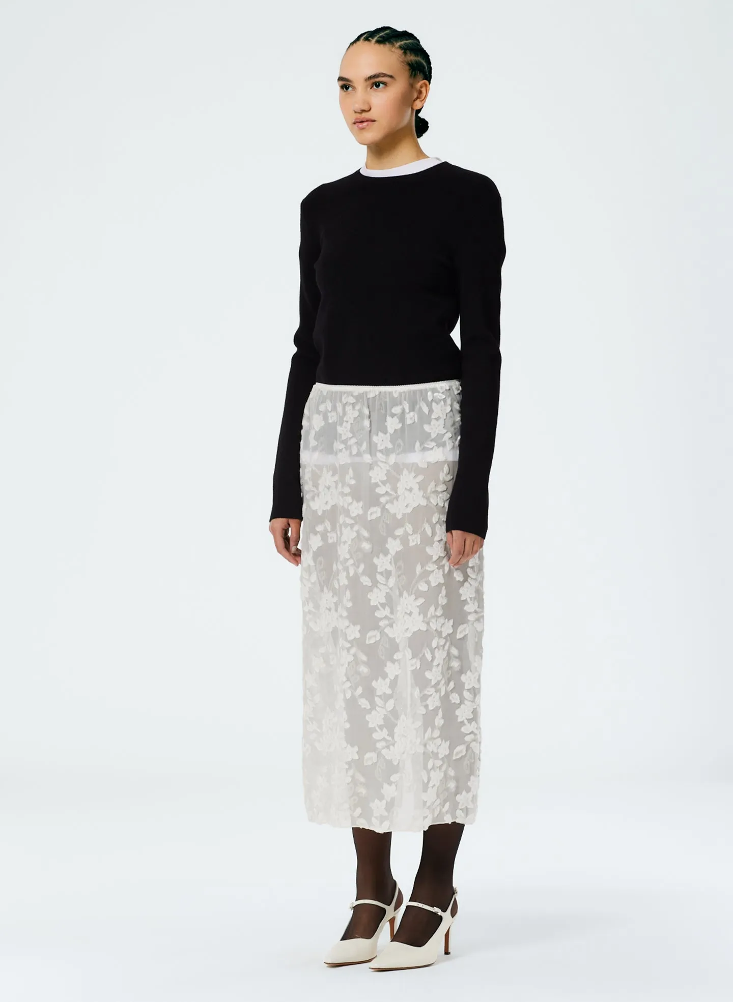 Ione Velvet Burnout Slip Skirt sold by Tibi product image thumbnail 3