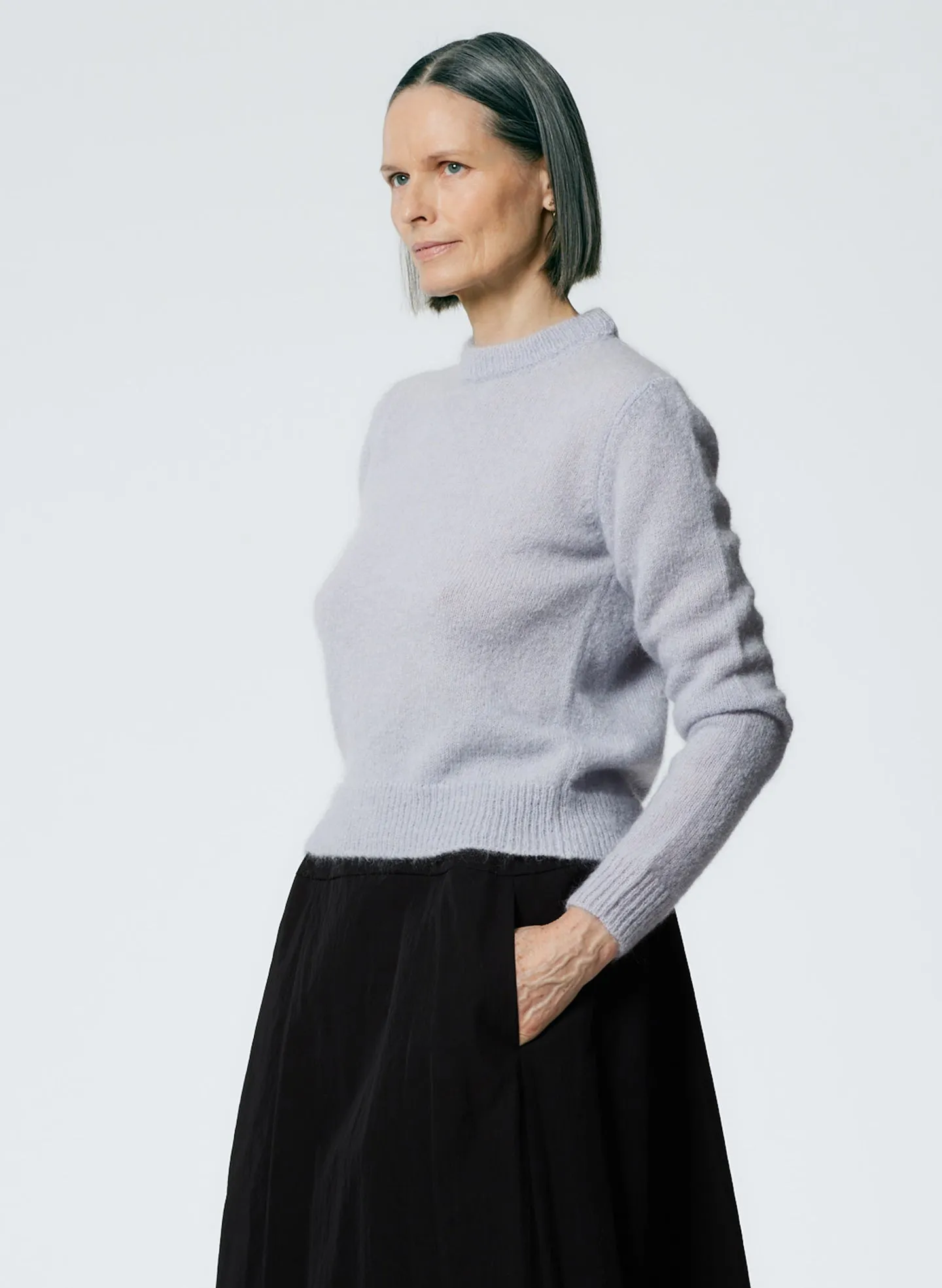 Soft Mohair Shrunken Crewneck Pullover sold by Tibi product image thumbnail 2