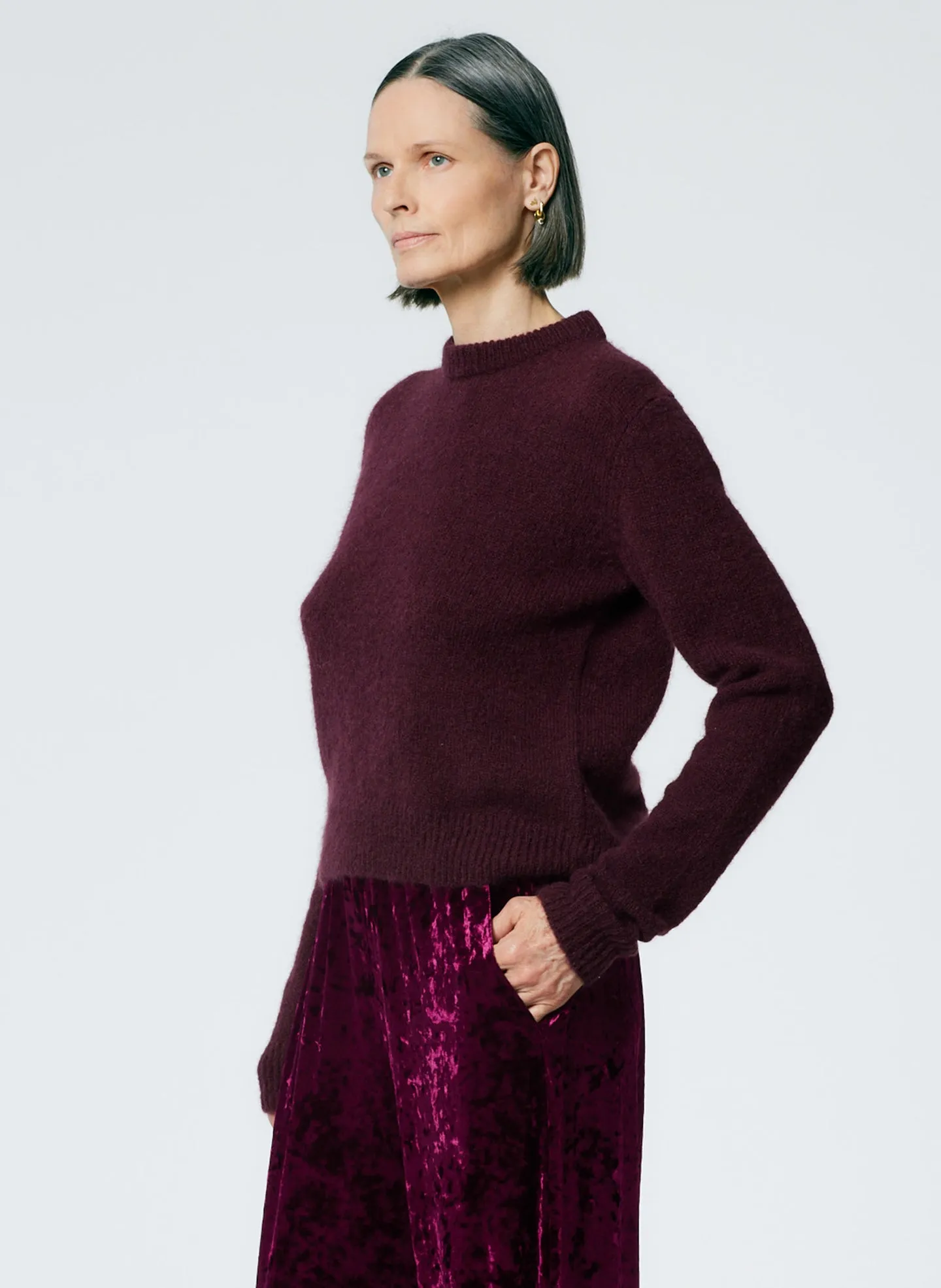 Soft Mohair Shrunken Crewneck Pullover sold by Tibi product image thumbnail 2