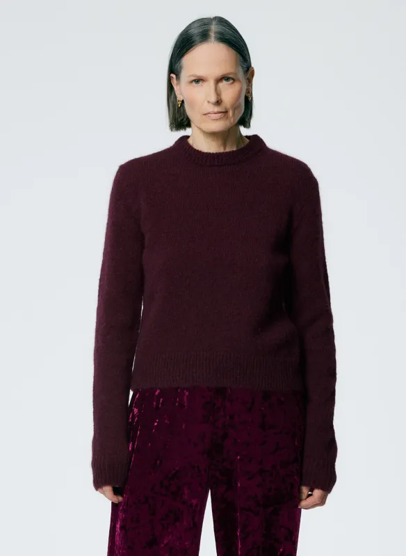 Soft Mohair Shrunken Crewneck Pullover made by Tibi