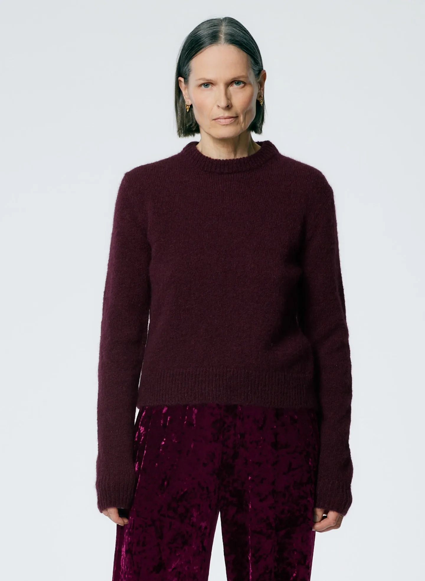 Soft Mohair Shrunken Crewneck Pullover sold by Tibi