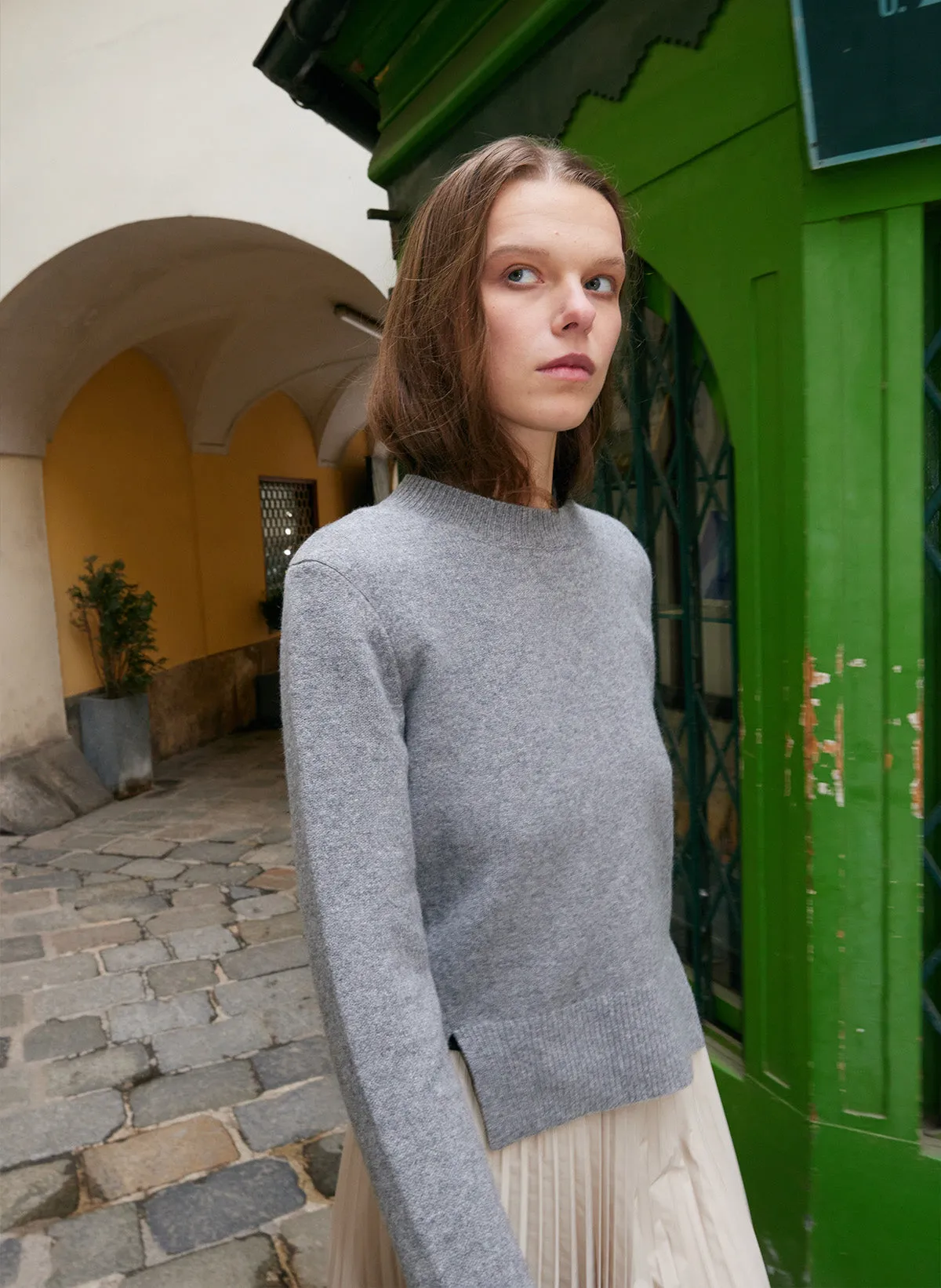 Stretch Cashmere Crewneck Pullover sold by Tibi product image thumbnail 2