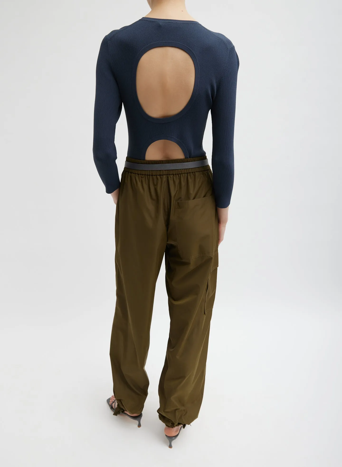 Italian Sporty Nylon Wide Leg Pull On Pant sold by Tibi product image thumbnail 2