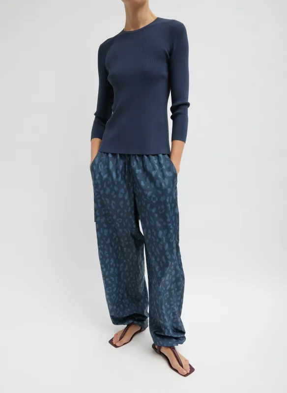 Recycled Sporty Nylon Cheetah Wide Leg Pull On Pant made by Tibi