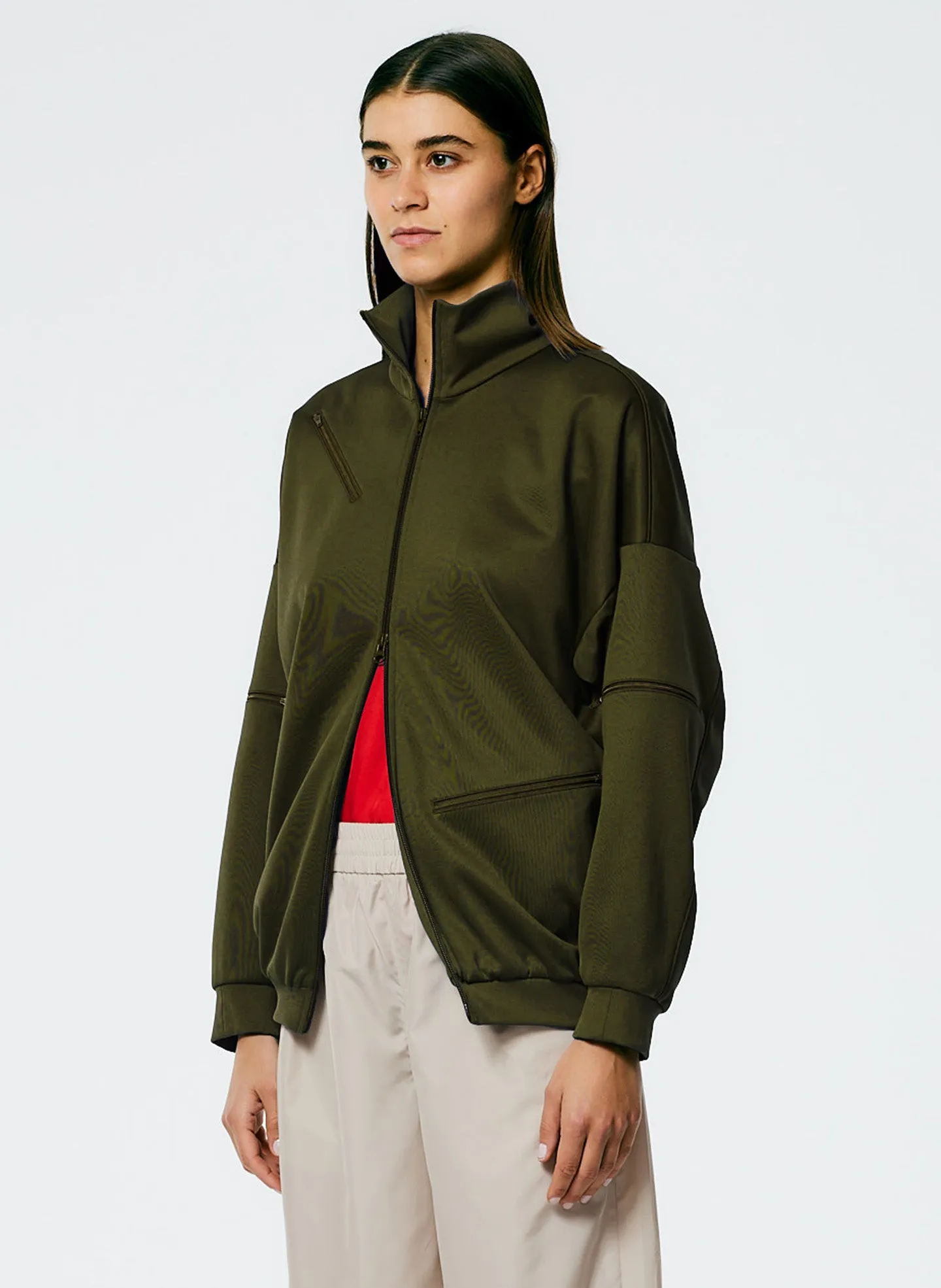 Active Knit Zipper Detailed Track Jacket sold by Tibi product image thumbnail 2