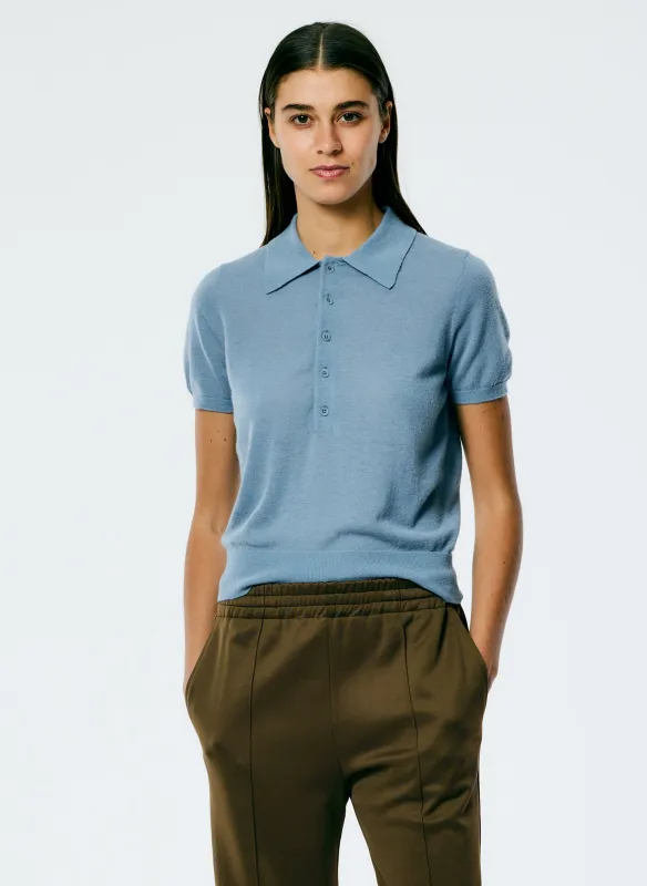 Skinlike Mercerized Wool Shrunken Polo made by Tibi
