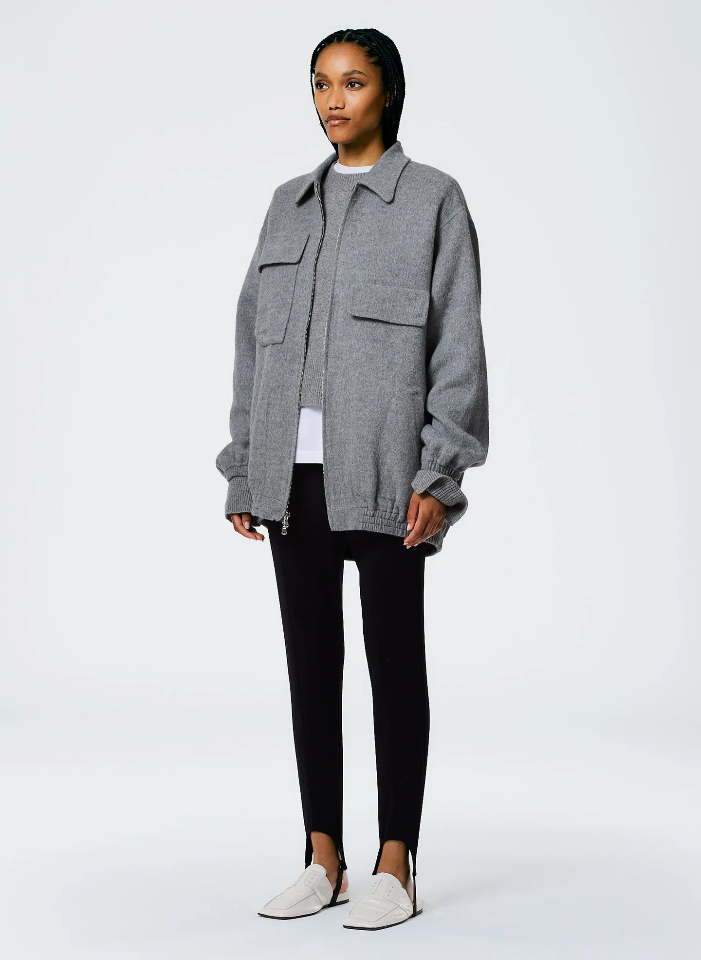 Luxe Wool Angora Oversized Bomber sold by Tibi product image thumbnail 3