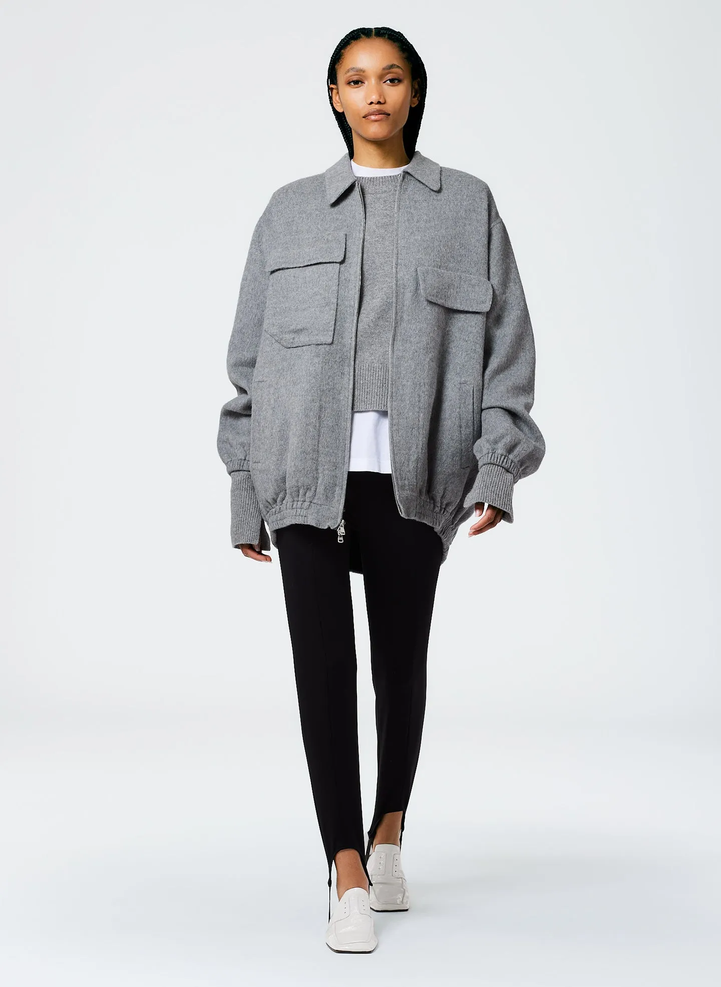 Luxe Wool Angora Oversized Bomber sold by Tibi