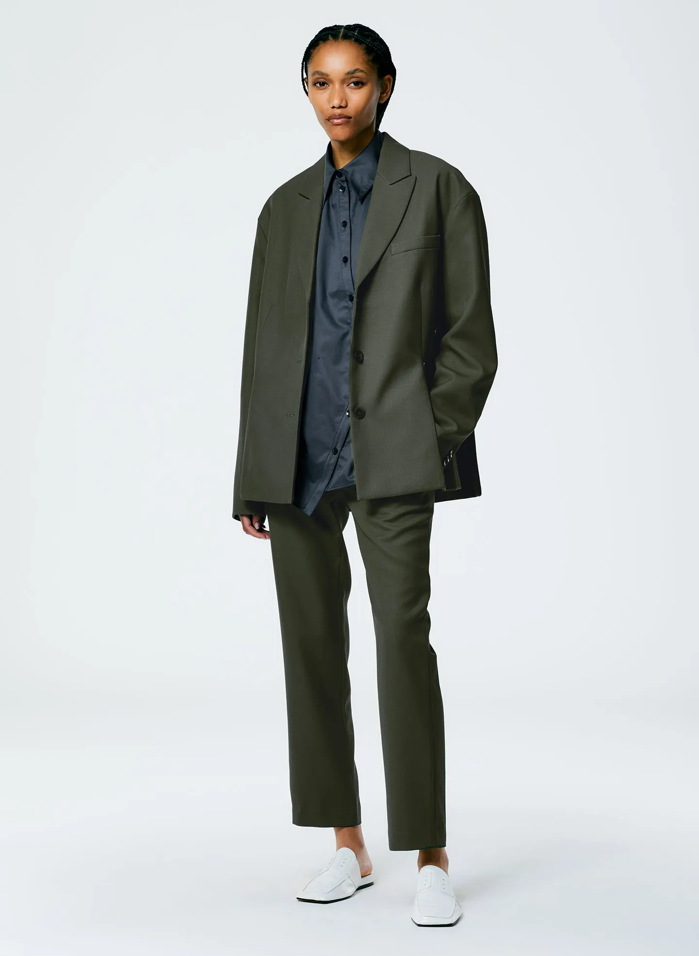 Grain De Poudre Liam Blazer With Slit Zipper Detail sold by Tibi