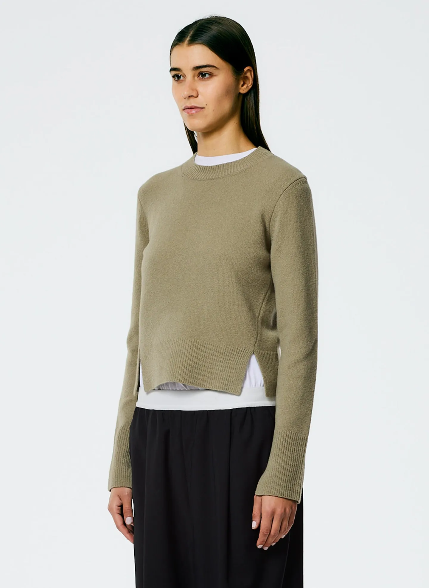Stretch Cashmere Crewneck Pullover sold by Tibi product image thumbnail 2