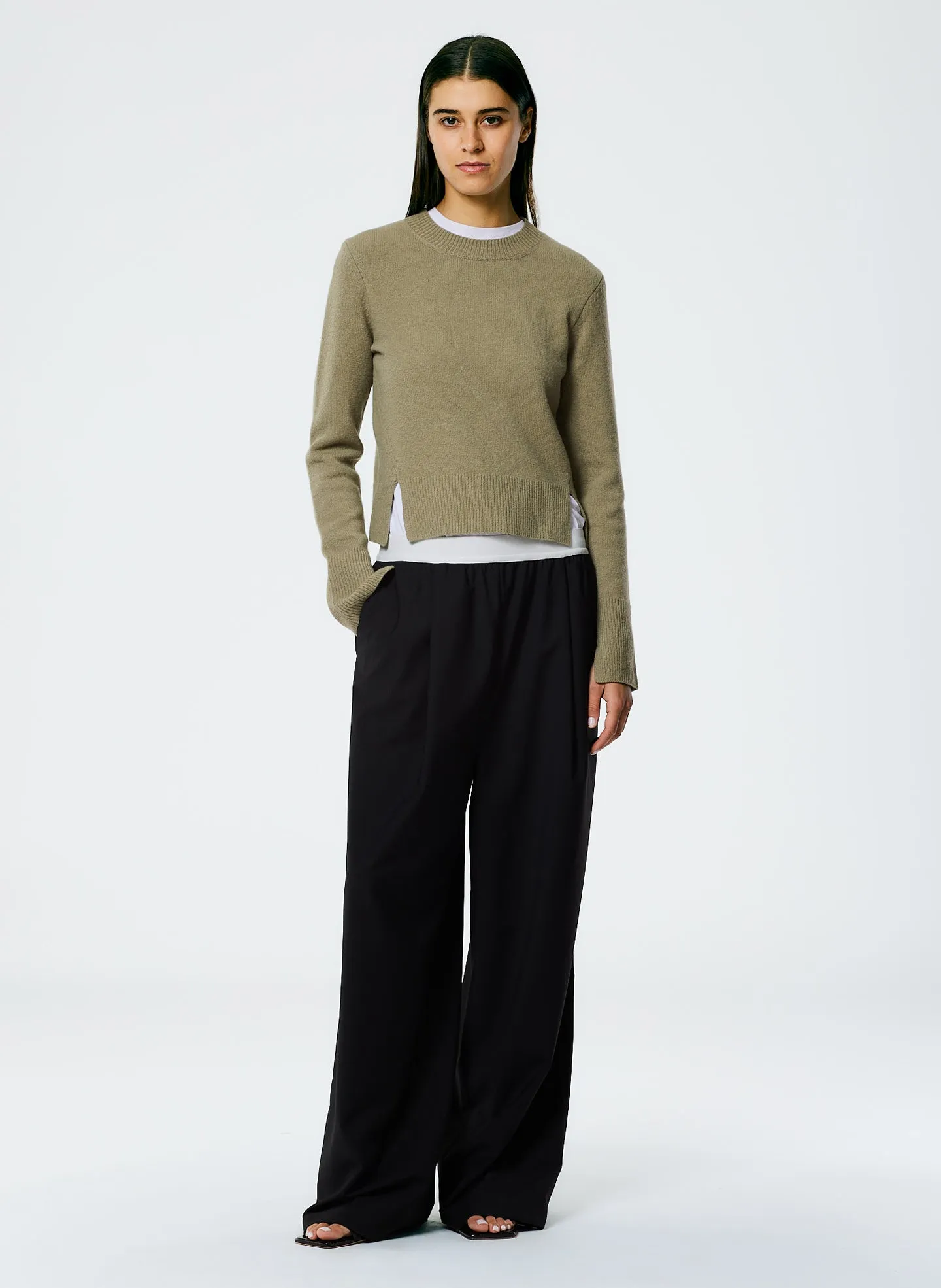 Stretch Cashmere Crewneck Pullover sold by Tibi product image thumbnail 4