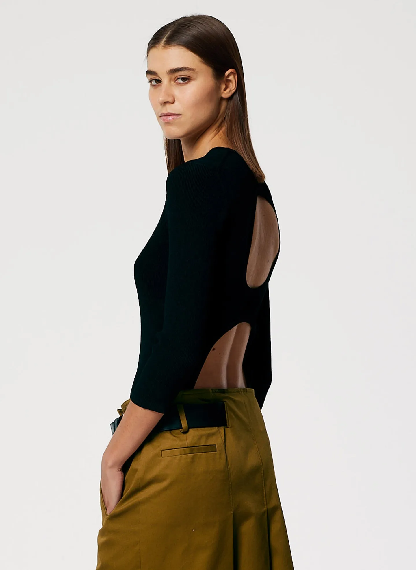 Giselle Stretch Sweater Circle Openback Pullover sold by Tibi product image thumbnail 3