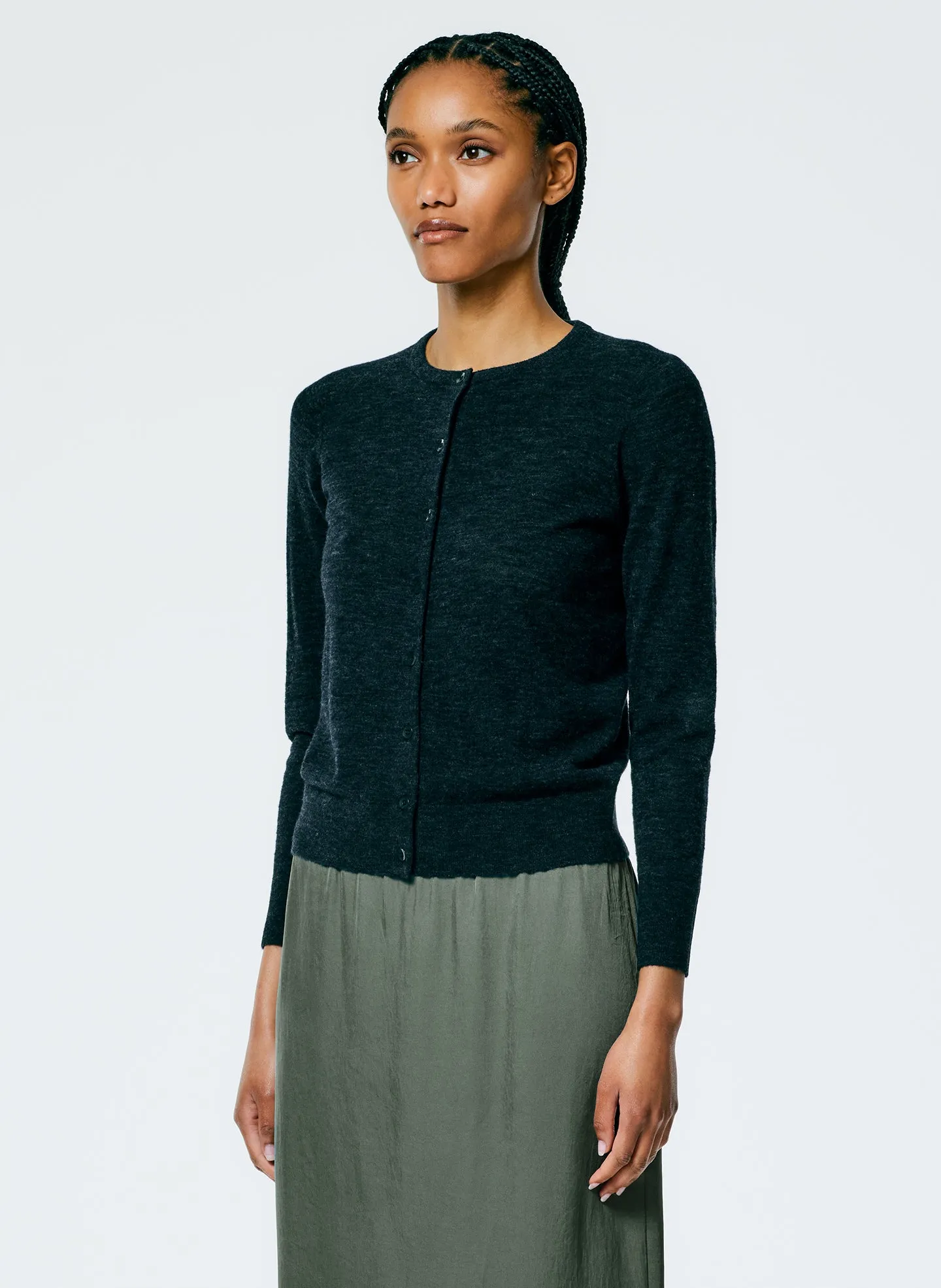 Skinlike Mercerized Wool Shrunken Cardigan sold by Tibi product image thumbnail 4