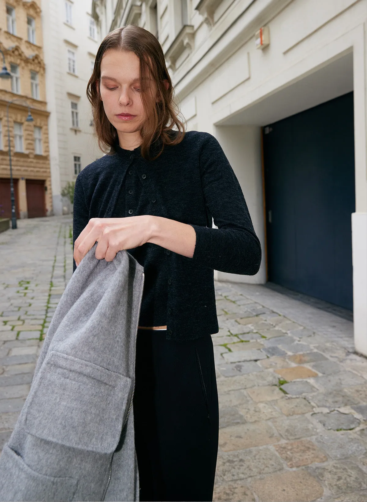 Skinlike Mercerized Wool Shrunken Cardigan sold by Tibi product image thumbnail 2