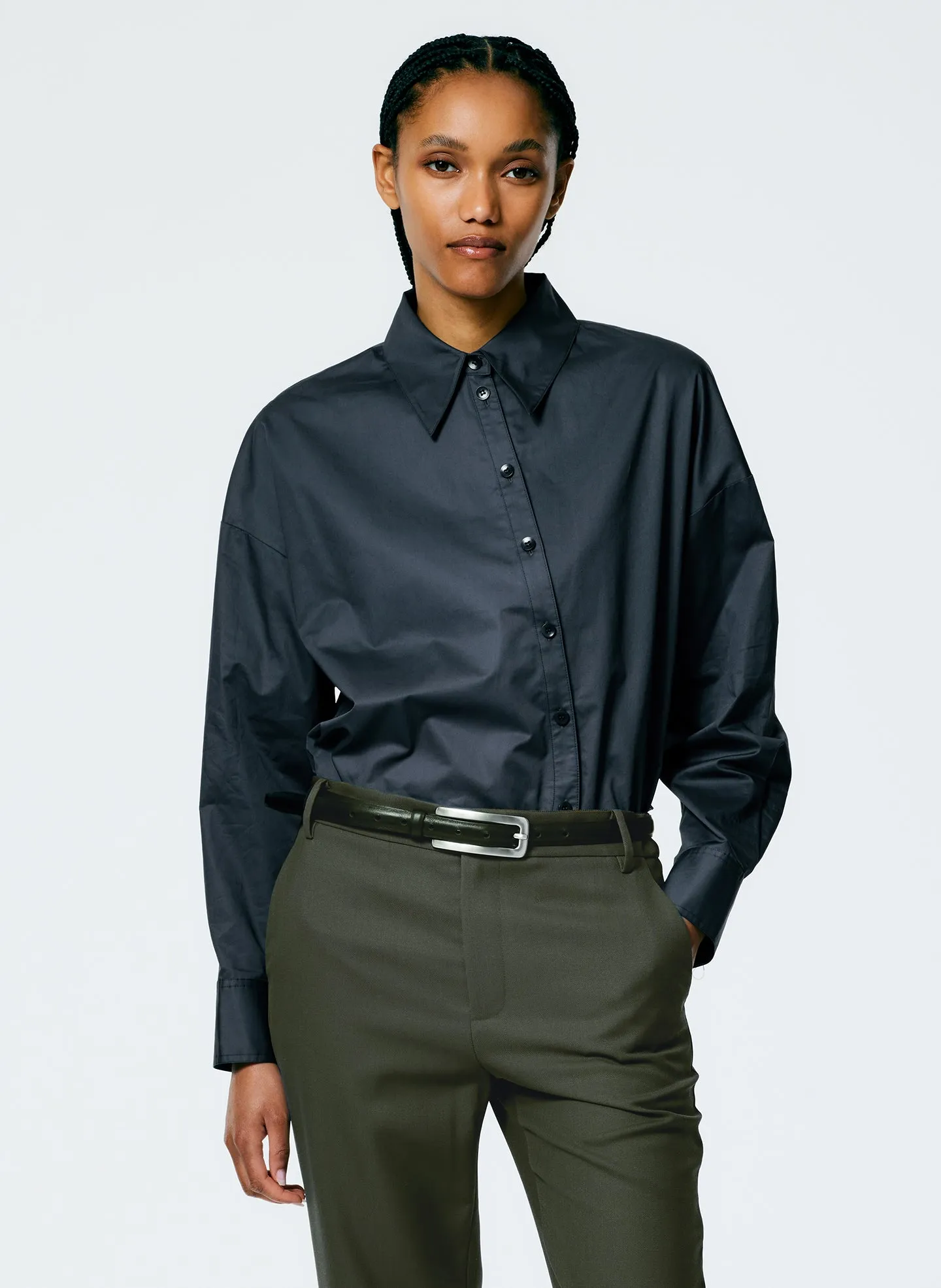 Eco Poplin Asymmetrical Shirt sold by Tibi product image thumbnail 2