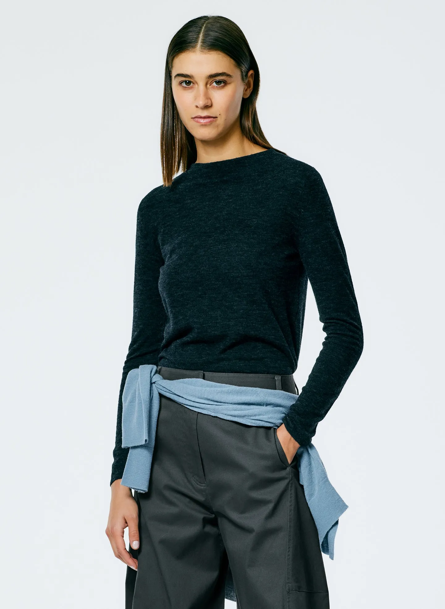 Skinlike Mercerized Wool Soft Sheer Pullover sold by Tibi