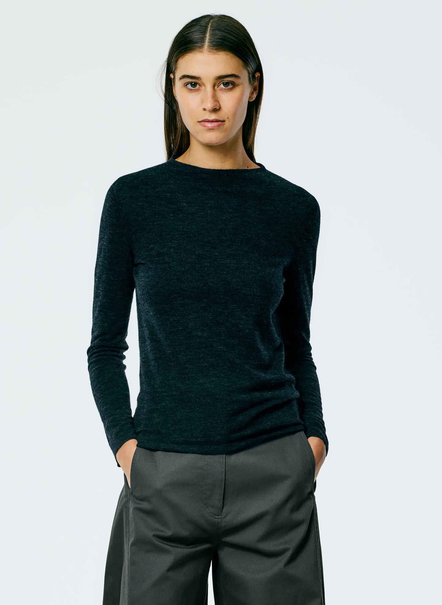 Skinlike Mercerized Wool Soft Sheer Pullover sold by Tibi product image thumbnail 2
