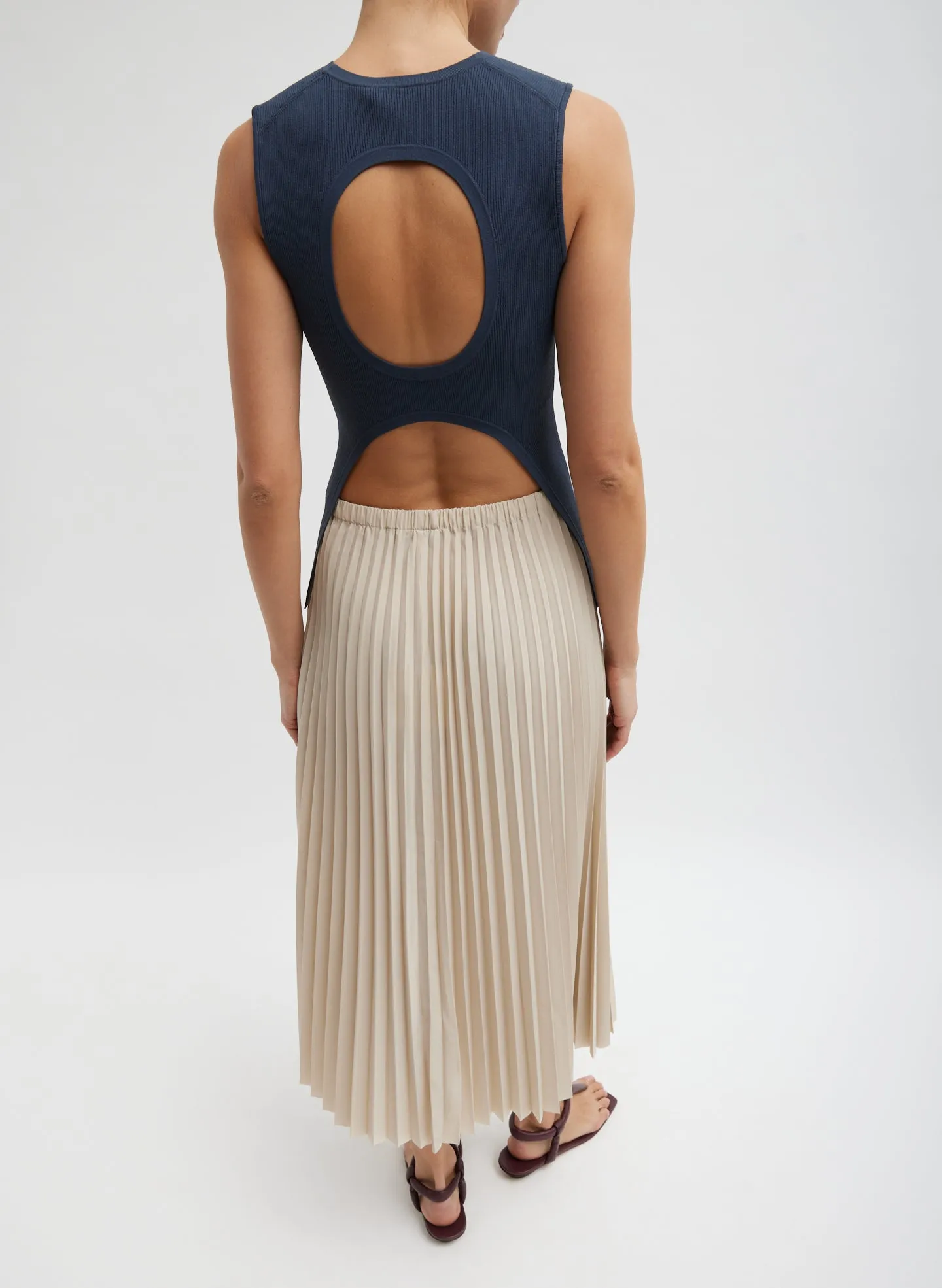 Italian Sporty Nylon Sunray Pleated Pull On Skirt sold by Tibi product image thumbnail 3