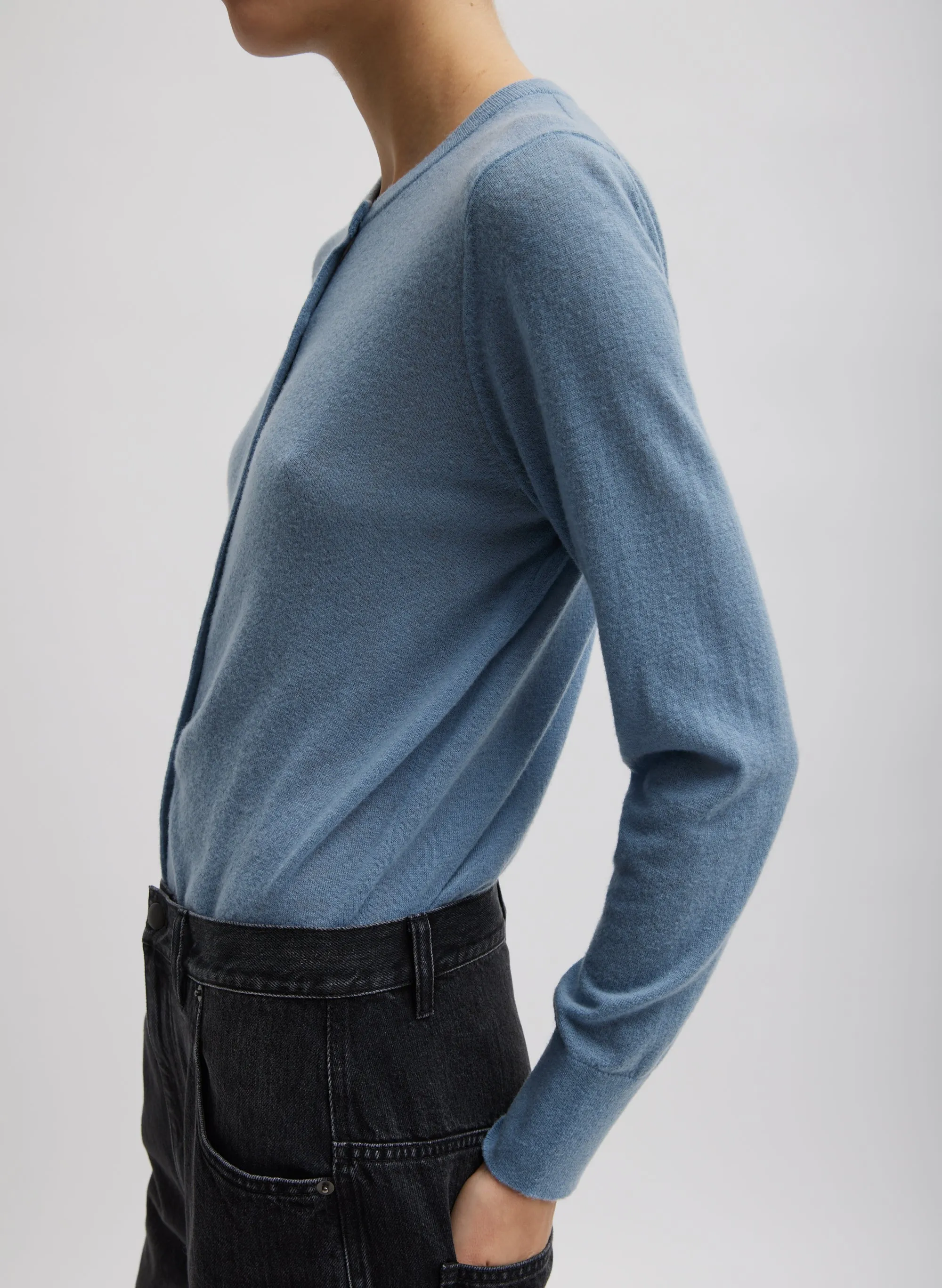 Skinlike Mercerized Wool Shrunken Cardigan sold by Tibi